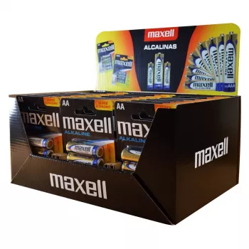 MAXELL šarminė baterija LR6 AA vienkartinė 1,5 V – pakuotė po 4 vnt. (displėjus 30 lizdinių / 120 vnt.)