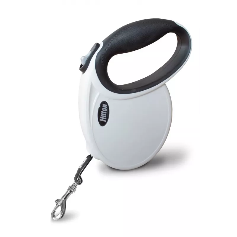 Ištraukiamas šuns pavadėlis Hilton Smart Dog Tape M — 4 m, šunims iki 20 kg, baltas-juodas