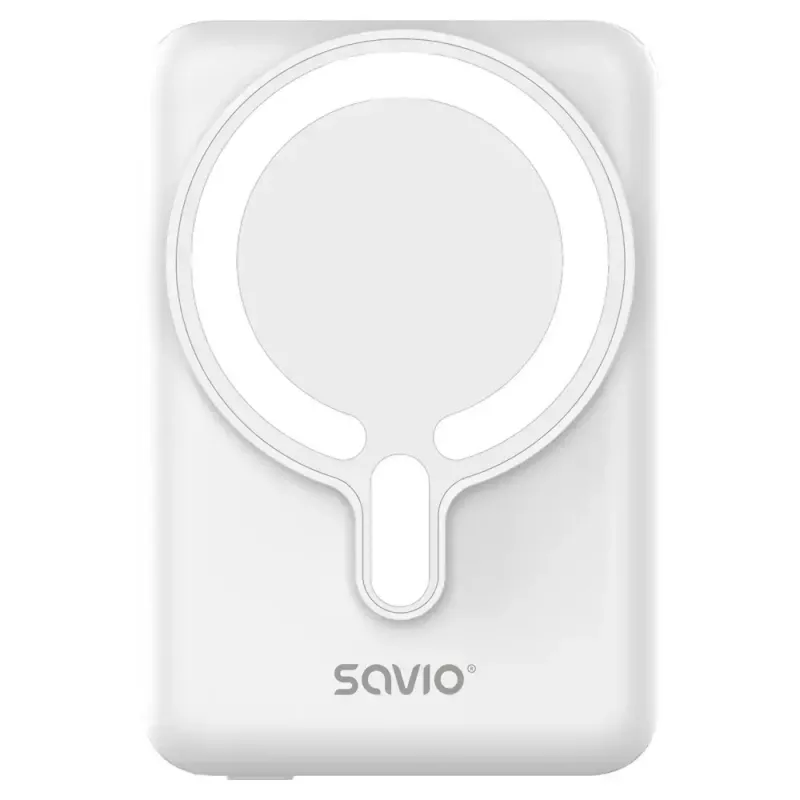 SAVIO BA-13 10000 mAh belaidis ir laidinis 20 W įkroviklis, Baltas