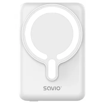 SAVIO BA-13 10000 mAh belaidis ir laidinis 20 W įkroviklis, Baltas
