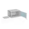 Sieninis 19 colių stovo spintos korpusas A-LAN ALANTEC 6U 600x450 mm, plieninis, grūdinto stiklo durelės, užrakinamas, pilkas