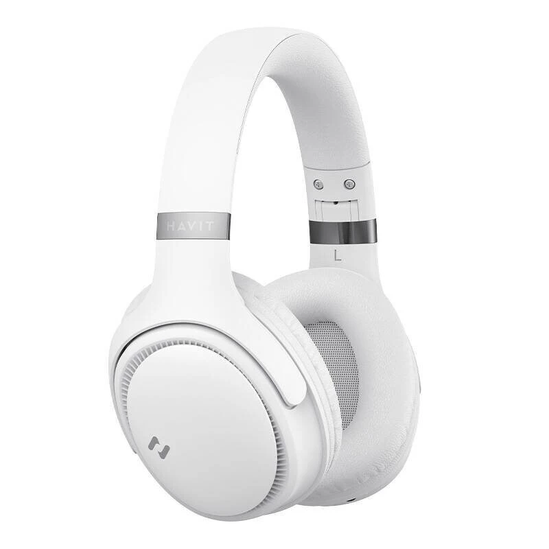 Belaidės ausinės HAVIT H630BT — ant ausies, Bluetooth, įmontuotas mikrofonas, balta