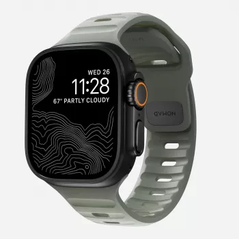 Nomad Sport Band pilka guminė juosta išmaniesiems laikrodžiams, plotis 21,5 mm, riešas 160–195 mm