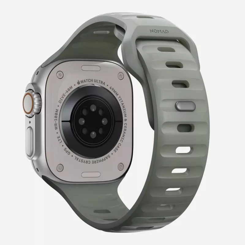 Nomad Sport Band pilka guminė juosta išmaniesiems laikrodžiams, plotis 21,5 mm, riešas 160–195 mm
