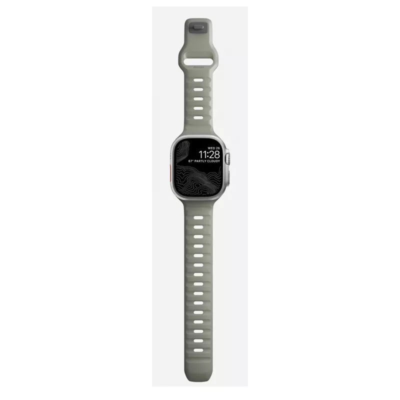 Nomad Sport Band pilka guminė juosta išmaniesiems laikrodžiams, plotis 21,5 mm, riešas 160–195 mm