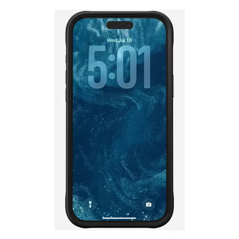 Mobiliojo telefono dėklas Nomad Rugged Leather Case, skirtas iPhone 17 Pro Max, oda + TPU + PC, tinka 17,5 cm (6,9 colio) ekranui, juoda