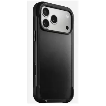 Mobiliojo telefono dėklas Nomad Rugged Leather Case, skirtas iPhone 17 Pro Max, oda + TPU + PC, tinka 17,5 cm (6,9 colio) ekranui, juoda