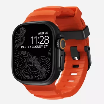 Nomad Rocky Point apyrankė Apple Watch 46/49 mm, FKM ir titanas, Magma/Juoda furnitūra
