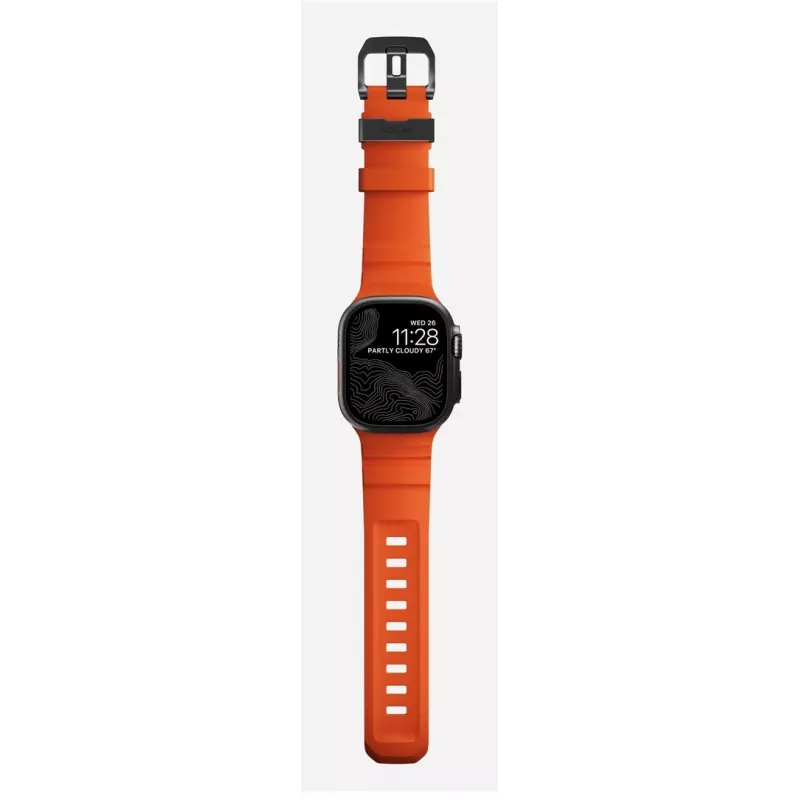 Nomad Rocky Point apyrankė Apple Watch 46/49 mm, FKM ir titanas, Magma/Juoda furnitūra