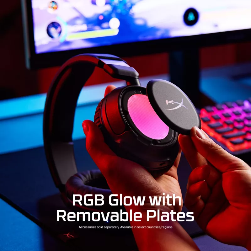 Belaidis žaidimų ausinių rinkinys HyperX Cloud Flight 2 — Uždedamos, Juodos