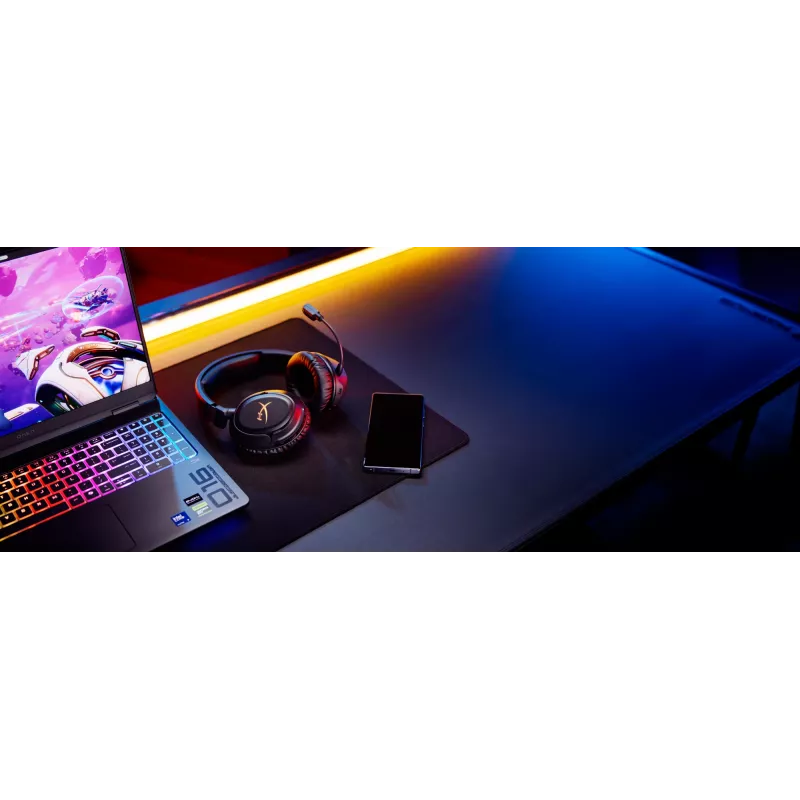 Belaidis žaidimų ausinių rinkinys HyperX Cloud Flight 2 — Uždedamos, Juodos