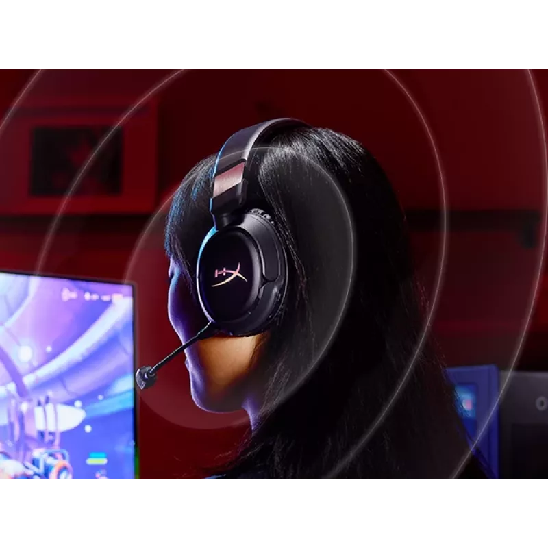 Belaidis žaidimų ausinių rinkinys HyperX Cloud Flight 2 — Uždedamos, Juodos