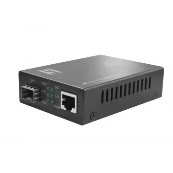 LevelOne GVT-2012 RJ45 į SFP Gigabit medijos keitiklis, PoE PSE