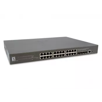 LevelOne GTP-2871 tinklo jungiklis Valdomas L3 Gigabit Ethernet (10/100/1000) Maitinimas per Ethernet (PoE) Pilka