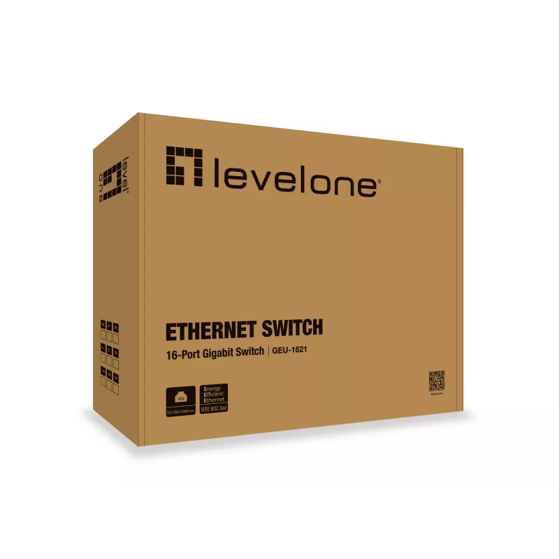LevelOne 16 prievadų Gigabit jungiklis, Gigabit Ethernet (10/100/1000), Full duplex, Montavimas į stelažą