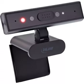 InLine 55365 5MP internetinė kamera su USB-C, automatiniu fokusavimu, Windows Hello ir privatumo užsklende