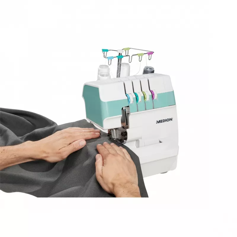 Siuvimo mašina Overlock MEDION MD 19169 – elektrinė, 60 W, 4 pakopų sagos kilpa, laisva rankovė, sukamasis valdiklis