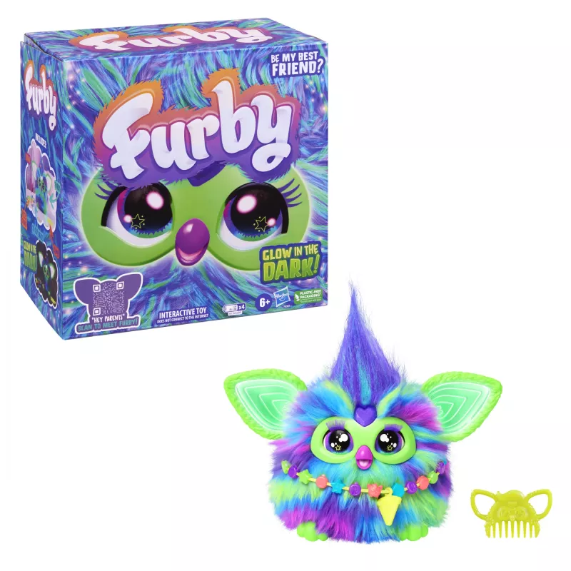 Interaktyvus žaislas HASBRO Furby Aurora Furbealis – besikeičiančios akių spalvos, interaktyvus augintinis