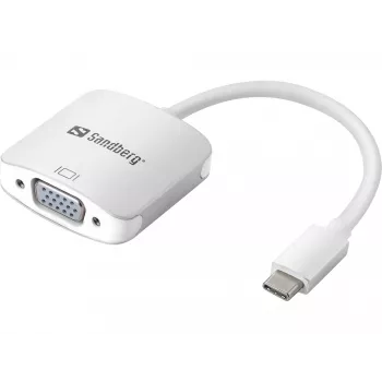 Sandberg USB-C į VGA Link, USB Type-C, VGA (D-Sub), vyriškas, moteriškas, 1920 x 1080 (HD 1080), 2048 x 1152, 1080p
