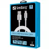 Sandberg MicroUSB Reversible kabelis 1 m, USB A – Micro-USB A, sidabrinis, baltas