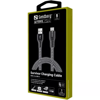Sandberg Survivor USB-C – USB-A kabelis 1 m