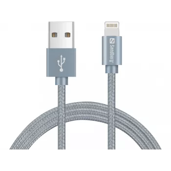 Sandberg Excellence Lightning Grey 1m, 1 m, Lightning, USB A, Pilka, Tiesus, Tiesus