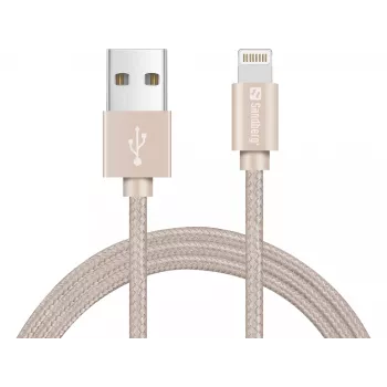Sandberg Excellence Lightning Gold 1m, USB-A laidas, auksinis, 1 m