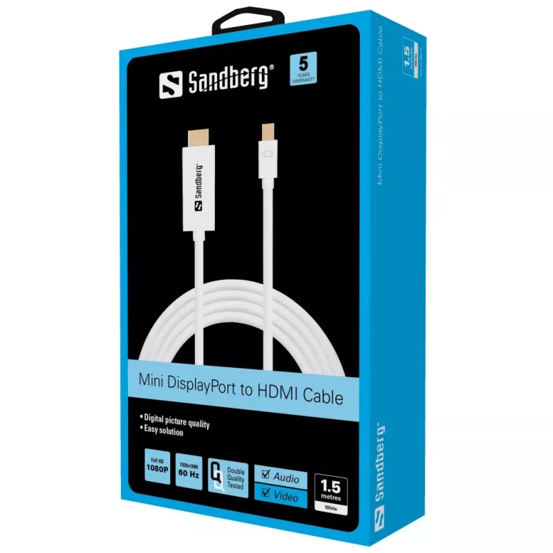 Sandberg laidas MiniDP>HDMI 1,5 m