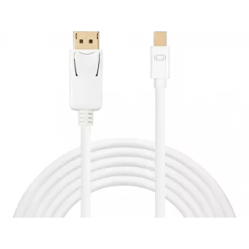 Sandberg DP-MiniDP 1.2 4K M-M 2m, 2 m, DisplayPort, Mini DisplayPort, Kištukas, Kištukas, Baltas