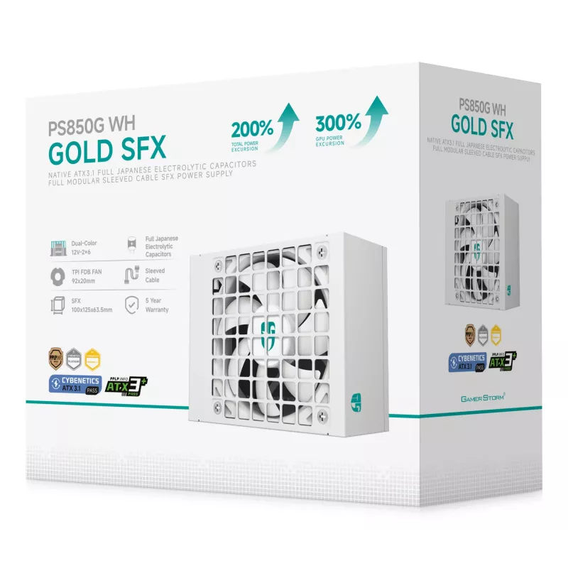 Maitinimo blokas Gamer Storm PS850G WH 850 W 20+4 pin ATX ATX Baltas