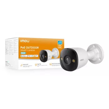 Imou PS3E IP apsaugos kamera kulkos formos, vidaus ir lauko, 8 MP, 4K, PoE, naktinis matymas 30 m, IP67