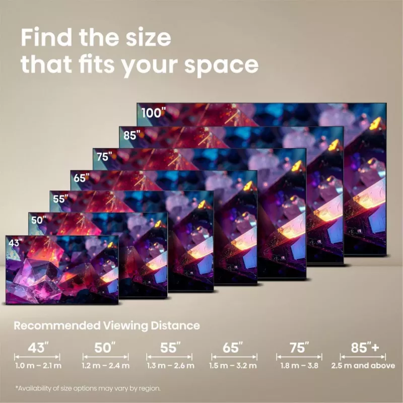 Televizorius Hisense 65E7S PRO 165,1 cm (65 col.) UHD+ QLED Smart TV Wi-Fi Juodas 350 cd/m²