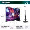 Hisense 75E7S PRO televizorius 190,5 cm (75 col.) UHD+ Smart TV Wi-Fi juodas 350 cd/m²