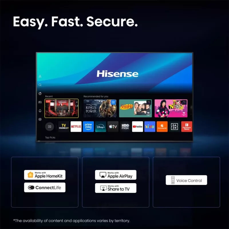 Hisense 75E7S PRO televizorius 190,5 cm (75 col.) UHD+ Smart TV Wi-Fi juodas 350 cd/m²
