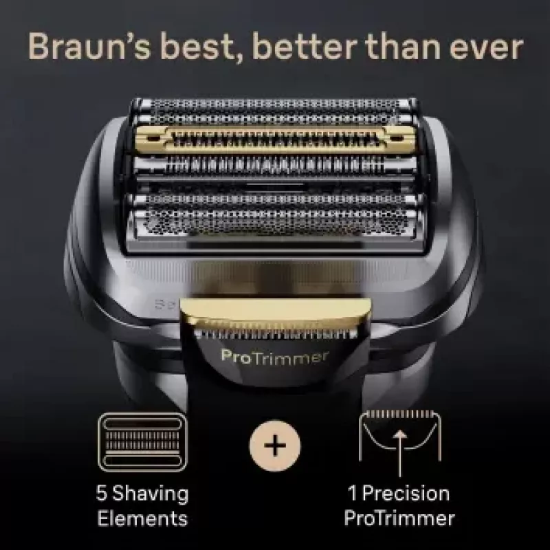 Foilinis skustuvas BRAUN Series 9 Pro+ 9510s — 5 galvutės, šlapias/sausas, Li‑Ion, 60 min. veikimo laikas, juodas