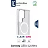 Cellularline Clear Mag - Galaxy S26 Ultra itin tvirtas permatomas dėklas su guminiu kraštu, suderinamas su Qi2 ekosistema ir magnetiniais priedais, apdorotas nuo pageltimo