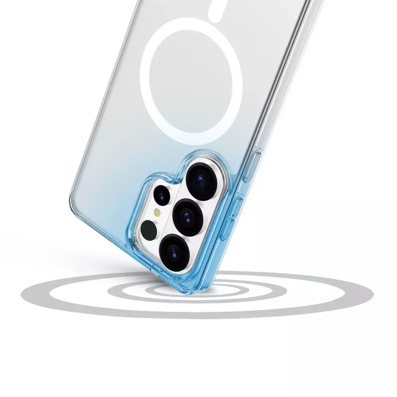 Cellularline Clear Mag - Galaxy S26 Ultra itin tvirtas permatomas dėklas su guminiu kraštu, suderinamas su Qi2 ekosistema ir magnetiniais priedais, apdorotas nuo pageltimo