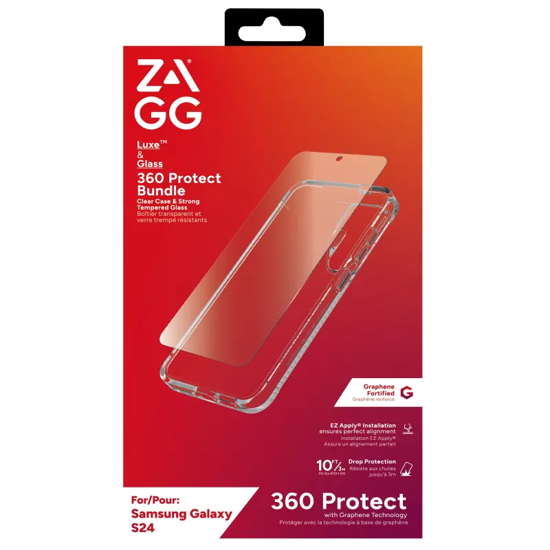 ZAGG Luxe & Glass 360 Bundle Galaxy S24, Dėklas, Samsung, Galaxy S24, 15,8 cm (6,2 colio), Skaidrus