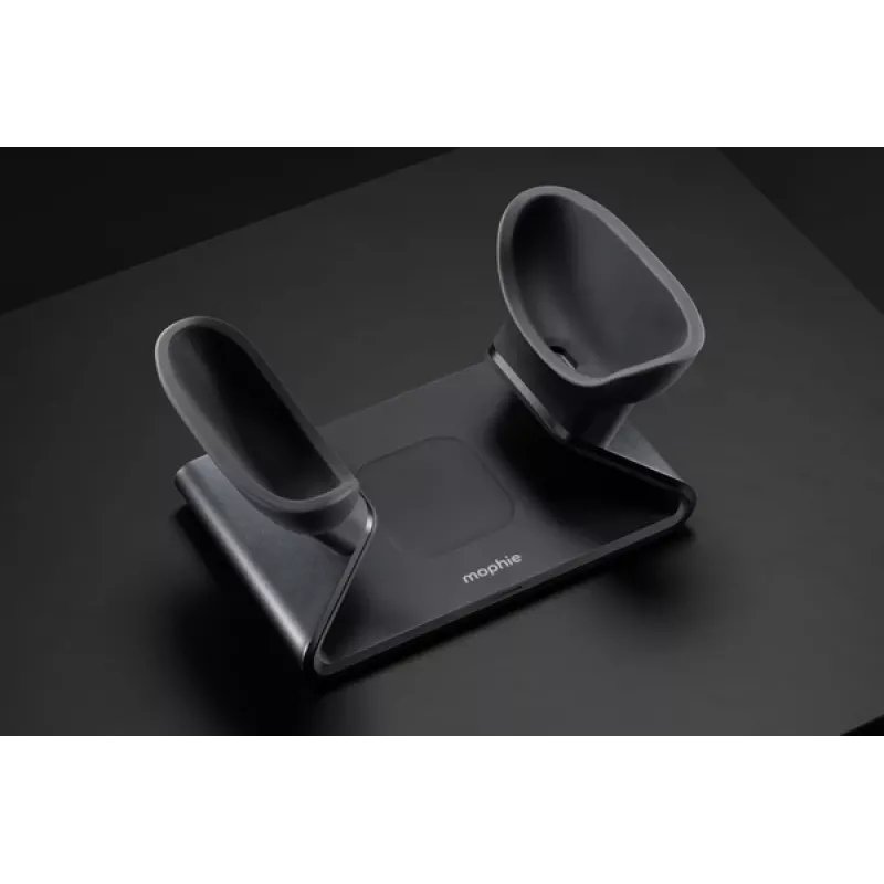 mophie AirPods Max įkrovimo stovas, vidaus naudojimui, USB, belaidis įkrovimas, juoda