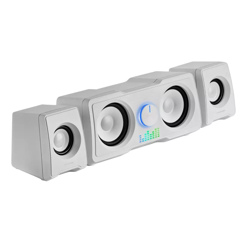 Mars Gaming MS22W Kompaktiški žaidimų garsiakalbiai 2.2 RGB Flow Subwoofer + 4 aktyvūs garsiakalbiai DSP garsas 35W Balti
