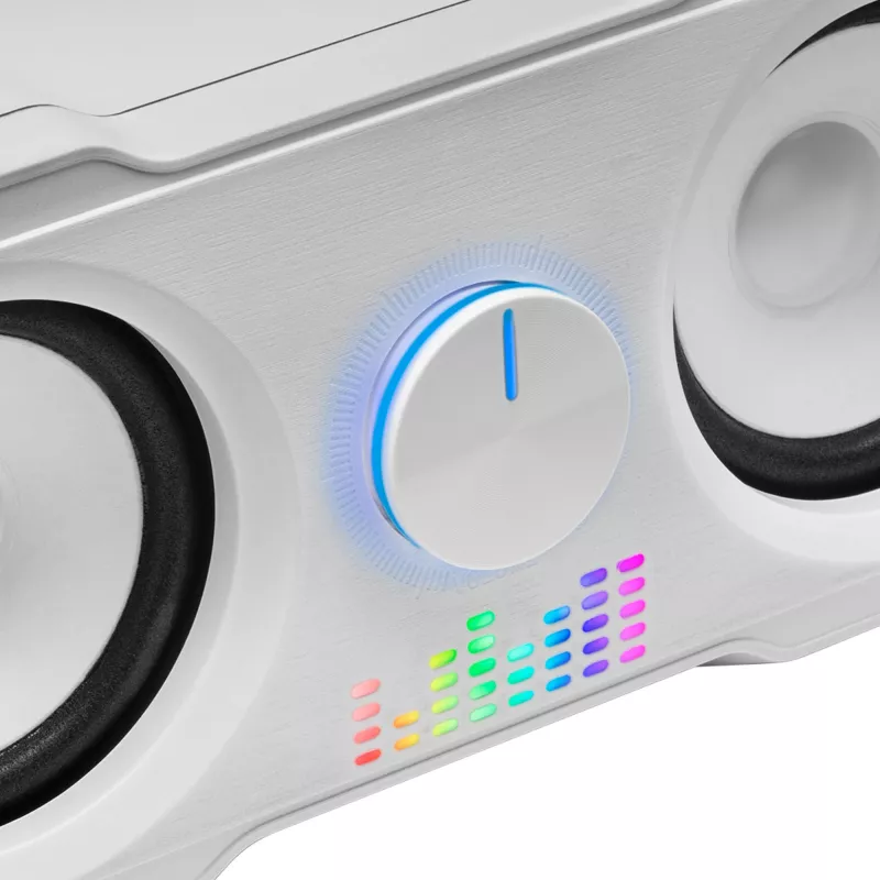 Mars Gaming MS22W Kompaktiški žaidimų garsiakalbiai 2.2 RGB Flow Subwoofer + 4 aktyvūs garsiakalbiai DSP garsas 35W Balti