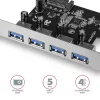 Axagon PCEU-430VL PCI-Express kortelė su 4 USB 3.2 Gen 1 prievadais