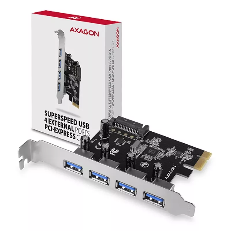 Axagon PCEU-430VL PCI-Express kortelė su 4 USB 3.2 Gen 1 prievadais