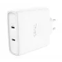 Įkroviklis TRUST Maxo 100W 2-Port USB-C GaN — 100 W, 2x USB-C, 20 V maks., AC vidaus, 2 m laidas, baltas