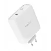 Įkroviklis TRUST Maxo 100W 2-Port USB-C GaN — 100 W, 2x USB-C, 20 V maks., AC vidaus, 2 m laidas, baltas