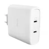 Įkroviklis TRUST Maxo 100W 2-Port USB-C GaN — 100 W, 2x USB-C, 20 V maks., AC vidaus, 2 m laidas, baltas