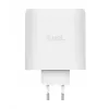 Įkroviklis TRUST Maxo 100W 2-Port USB-C GaN — 100 W, 2x USB-C, 20 V maks., AC vidaus, 2 m laidas, baltas