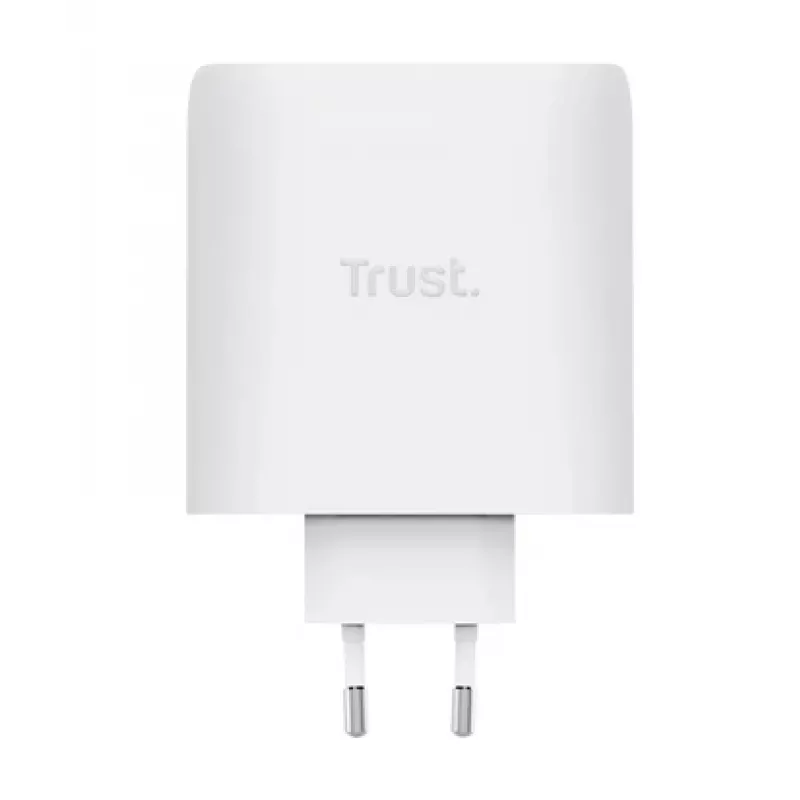 Įkroviklis TRUST Maxo 100W 2-Port USB-C GaN — 100 W, 2x USB-C, 20 V maks., AC vidaus, 2 m laidas, baltas