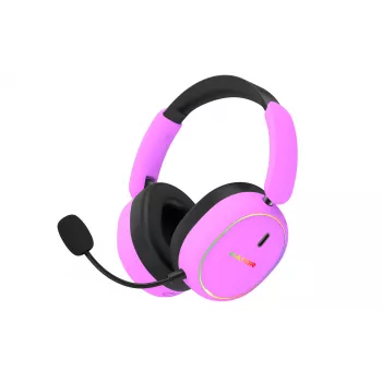 HATOR Phoenix 2 Wireless ausinės žaidimams, belaidės ir laidinės, USB Type-C / USB Type-A, Bluetooth, violetinės