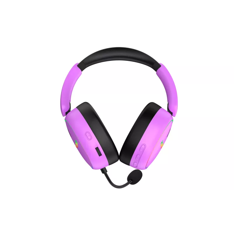 HATOR Phoenix 2 Wireless ausinės žaidimams, belaidės ir laidinės, USB Type-C / USB Type-A, Bluetooth, violetinės